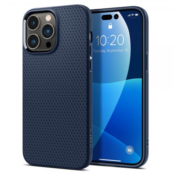 Spigen iPhone 14 Pro -kuoret Liquid Air Navy Blue