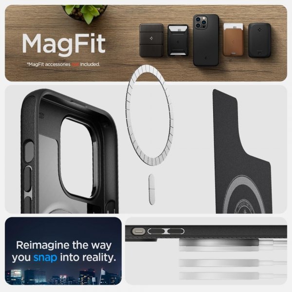 Spigen iPhone 14 Pro -suojakuori Mag Armor MagFit Matte Black