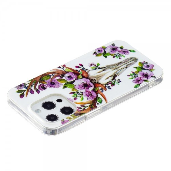 iPhone 14 Pro Kuoret Kukkia ja Peura -aiheella