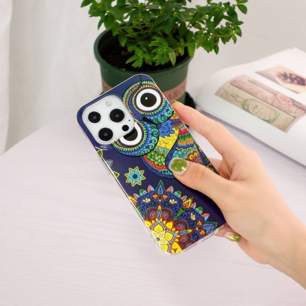 iPhone 14 Pro Kuoret Värikäs Pöllö -kuvio