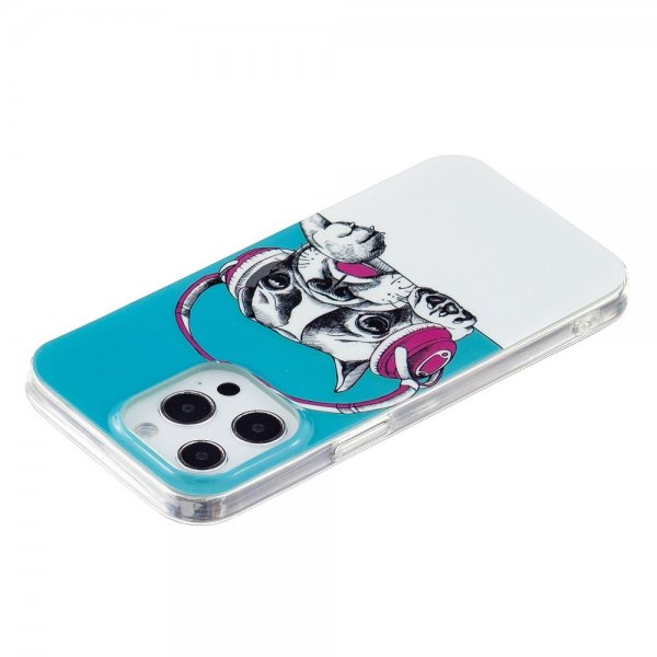 iPhone 14 Pro Kuoret Koirakuvio Kuulokkeilla