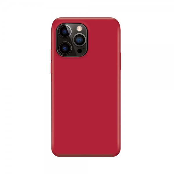Xqisit iPhone 14 Pro Silicone Case -suojakuori, punainen