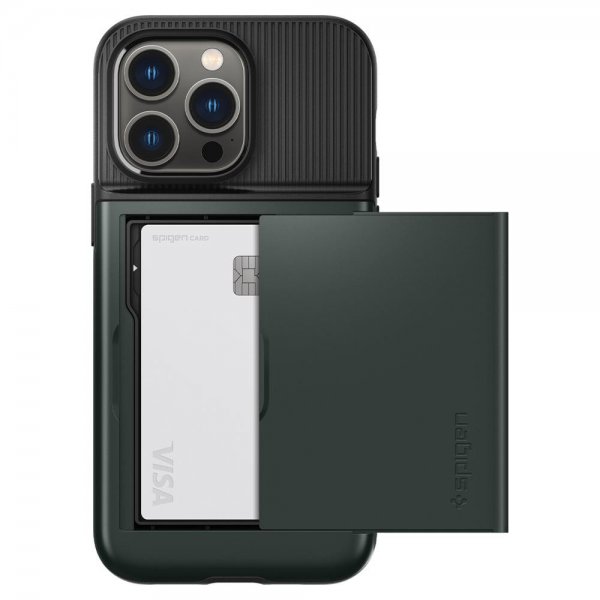 Spigen iPhone 14 Pro -suojakuori Slim Armor CS Abyss Green