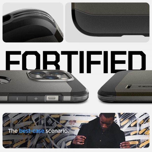 Spigen iPhone 14 Pro -suojakuori Tough Armor MagFit Gunmetal