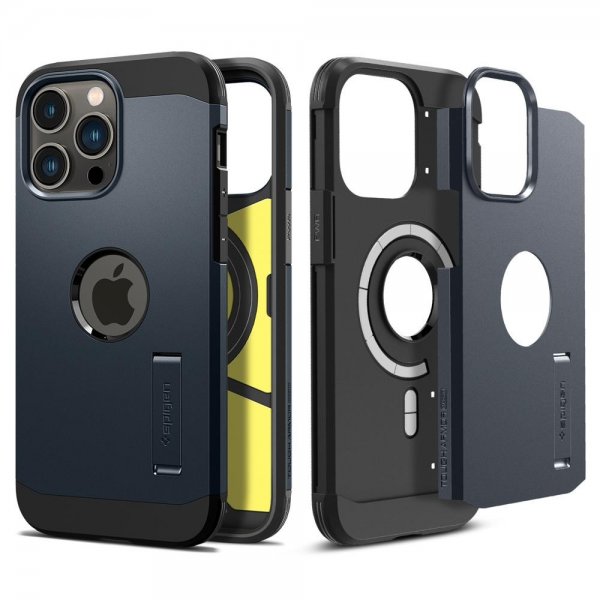 Spigen iPhone 14 Pro -suojakuori Tough Armor MagFit Metal Slate