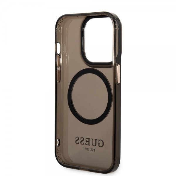 Guess iPhone 14 Pro Kuoret Translucent MagSafe Musta