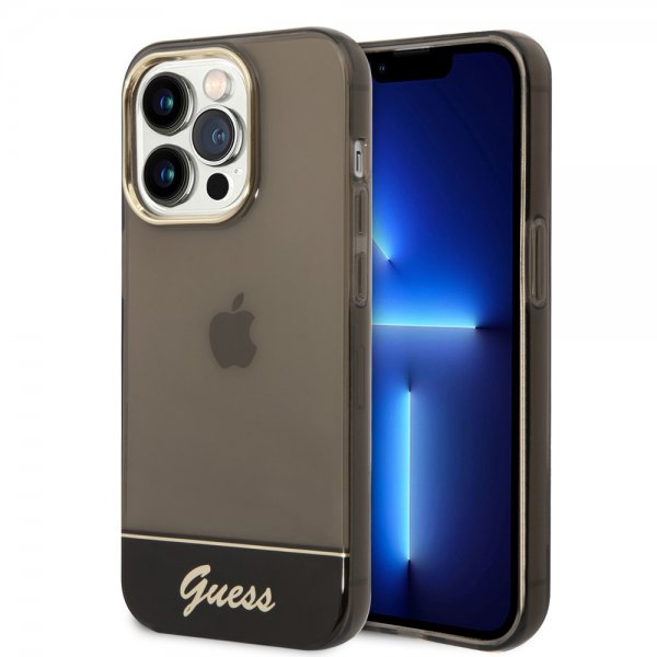 Guess iPhone 14 Pro -kuoret läpikuultava musta
