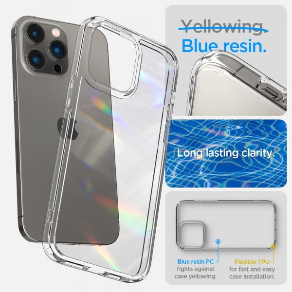 Spigen iPhone 14 Pro -suojakuori, Ultra Hybrid Crystal Clear