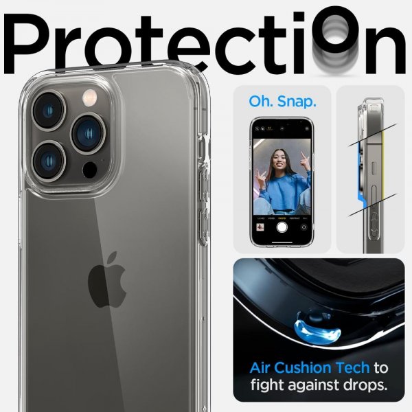 Spigen iPhone 14 Pro -suojakuori, Ultra Hybrid Crystal Clear