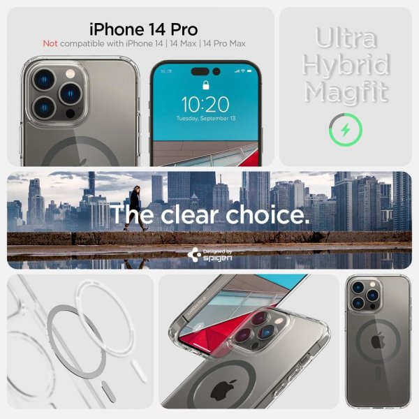 Spigen iPhone 14 Pro Ultra Hybrid MagFit Graphite -suojakuori