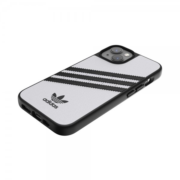 Adidas iPhone 14 -suojakuori, 3 raitaa, Snap Case, valkoinen/musta