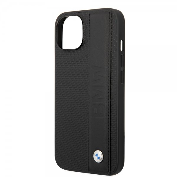 BMW iPhone 14 -suojakuori Big Logo Stripe, musta