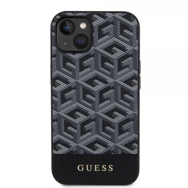Guess iPhone 14 -suojakuori G Cube MagSafe Musta