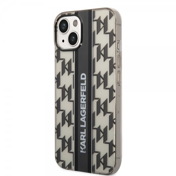 Karl Lagerfeld iPhone 14 Suojakuori Monogram Vertical Stripe Musta