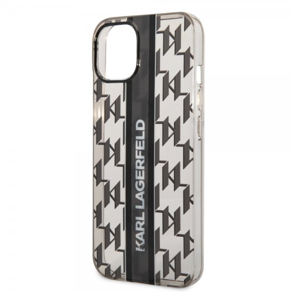 Karl Lagerfeld iPhone 14 Suojakuori Monogram Vertical Stripe Musta