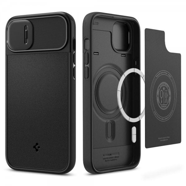 Spigen iPhone 14 Suojakuori Optik Armor MagFit Musta