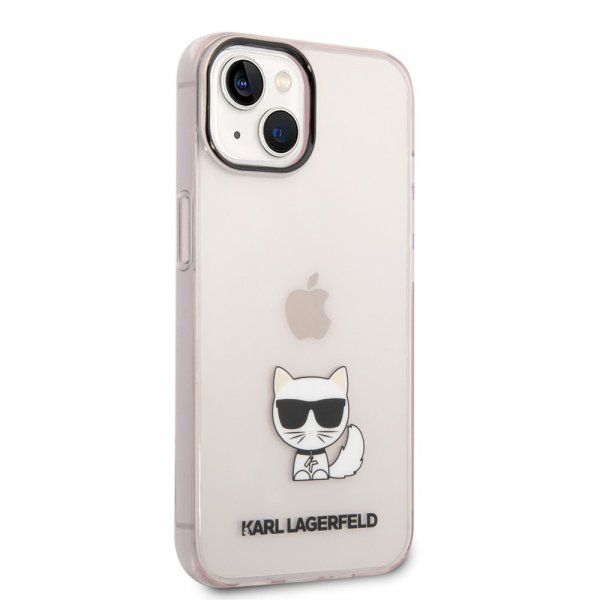 Karl Lagerfeld iPhone 14 -kuori Printed Choupette Transparent Pink