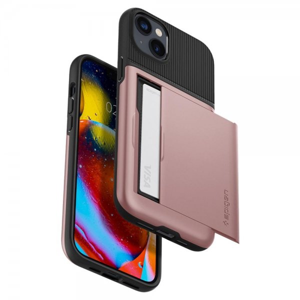 Spigen iPhone 14 -suojakotelo Slim Armor CS ruusukulta