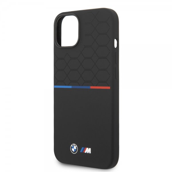 BMW iPhone 14 -suojakuori Tricolor Line & Logo musta