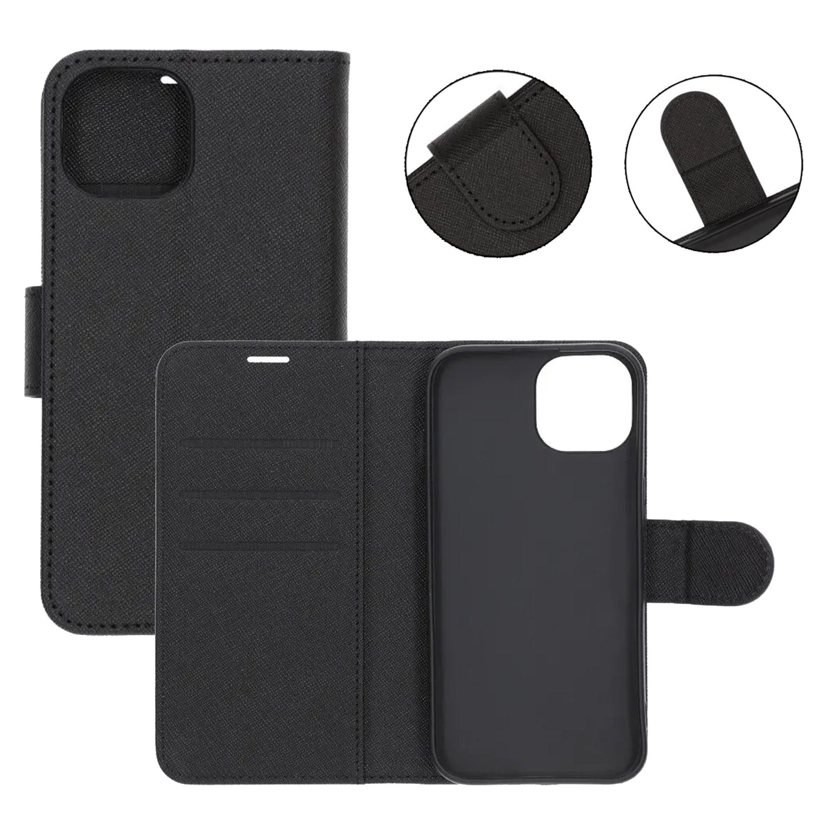 iPhone 15 Kotelo telineellä Musta