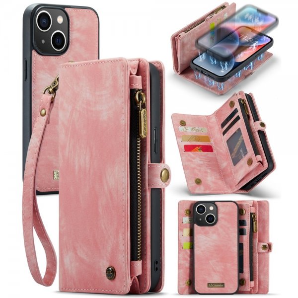 CaseMe iPhone 15 -kotelo 008 Series, irrotettava kuori, vaaleanpunainen