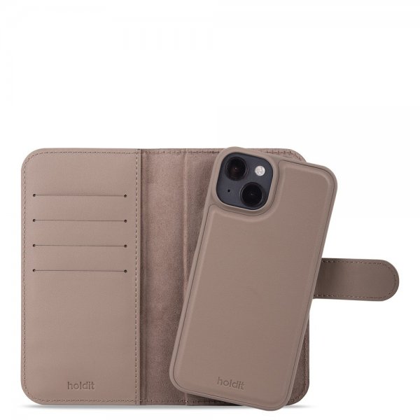 holdit iPhone 15 Kotelo Wallet Case Magnet Plus Mocha Brown