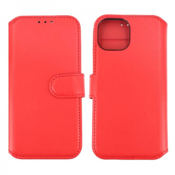 Rvelon iPhone 15 -kotelo, aitoa nahkaa, punainen
