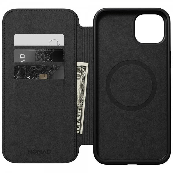 Nomad iPhone 15 Plus -kotelo, Modern Leather Folio, ruskea