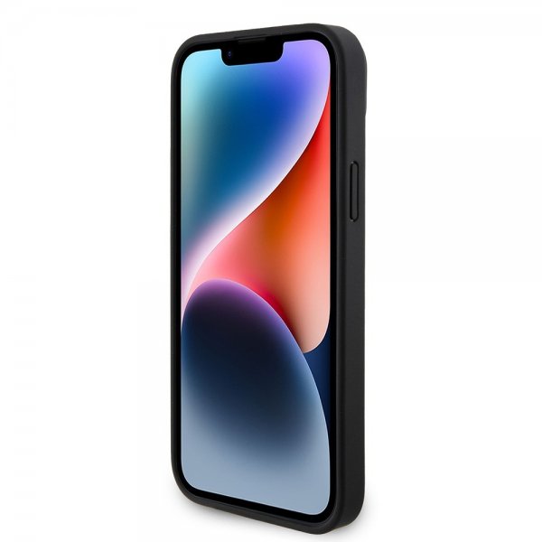 Guess iPhone 15 Plus Suojakuori 4G Metal Triangle Strass Musta