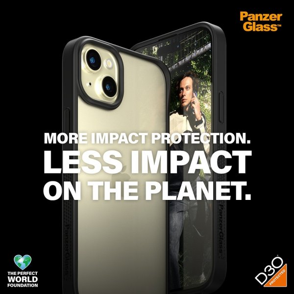 PanzerGlass iPhone 15 Plus -suojakuori ClearCase D3O, musta