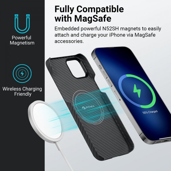 Pitaka iPhone 15 Plus Suojakuori MagEZ Case 4 Musta/Harmaa Twill