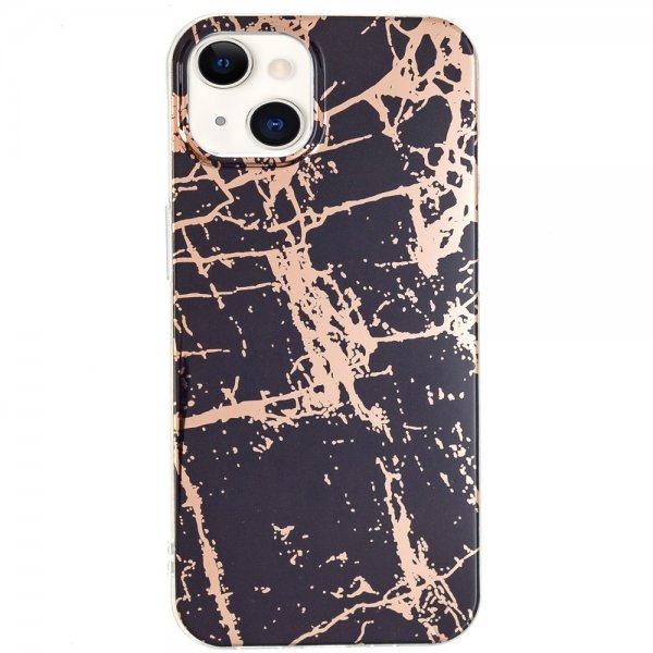 iPhone 15 Plus Suojakuori Marmorikuvio Musta