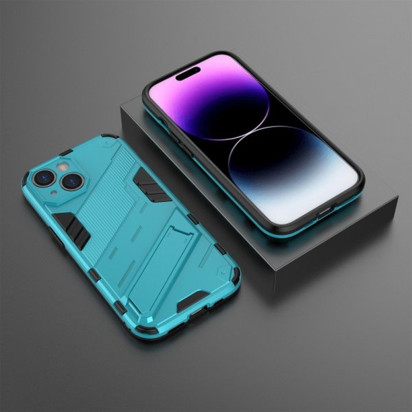 iPhone 15 Plus Kuoret Jalustalla Vaaleansininen