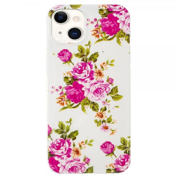 iPhone 15 Plus Suojakuori Kukka Ruusut Valkoinen