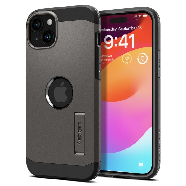 Spigen iPhone 15 Plus Suojakuori Tough Armor MagFit Gunmetal