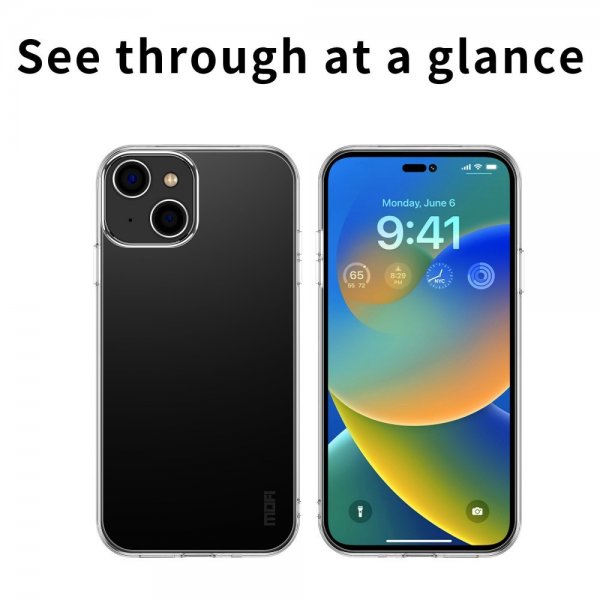Mofi iPhone 15 Plus Suojakuori Läpinäkyvä TPU Kirkas