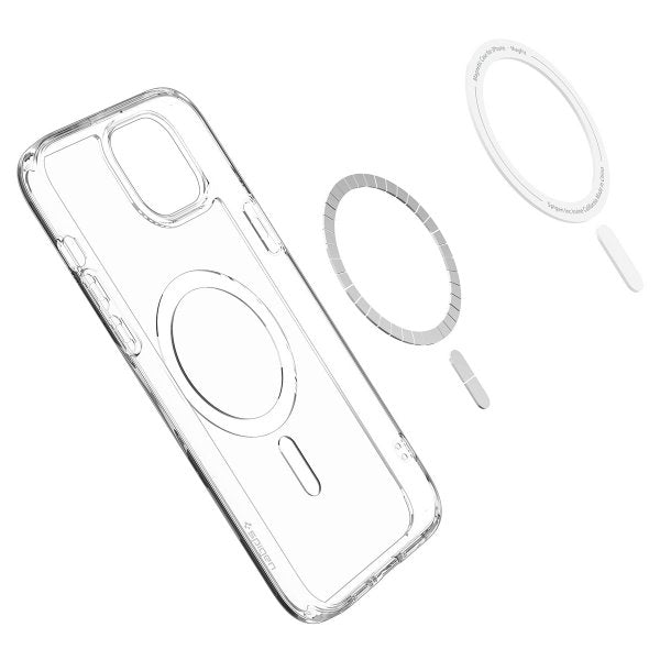 Spigen iPhone 15 Plus -suojakuori Ultra Hybrid MagFit Valkoinen