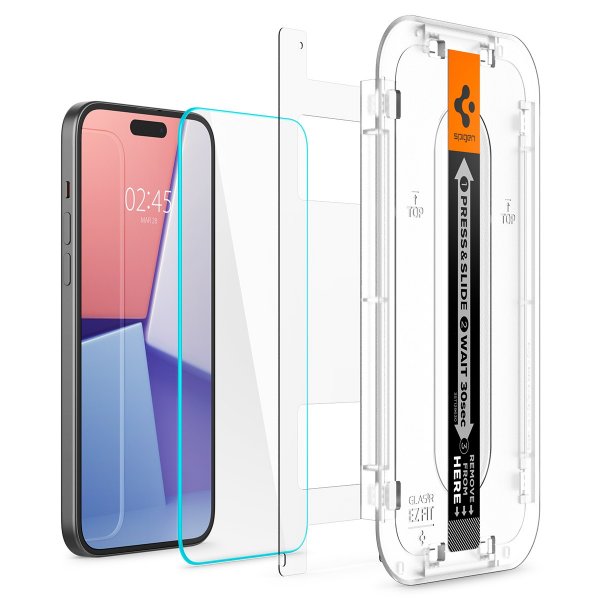 Spigen iPhone 15 Plus/iPhone 16 Plus -näytönsuoja GLAS.tR EZ Fit 2-pack
