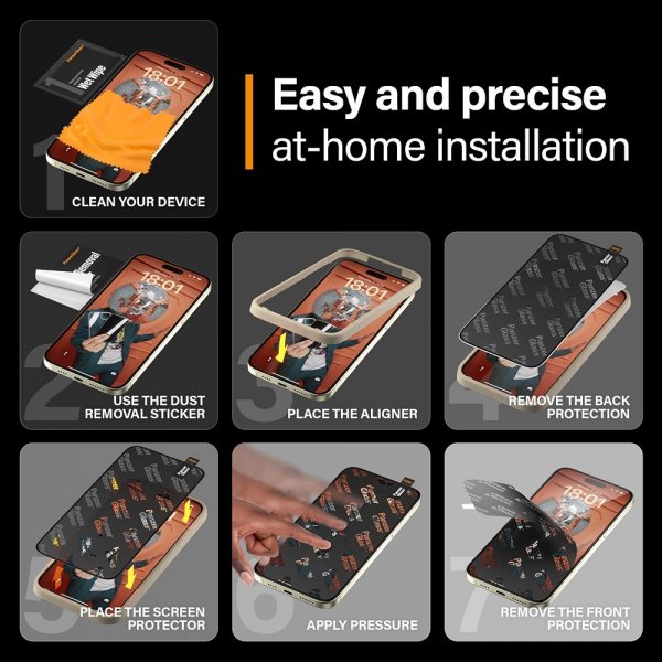 PanzerGlass iPhone 15 Plus Näytönsuoja Ultra-Wide Fit Privacy EasyAligner