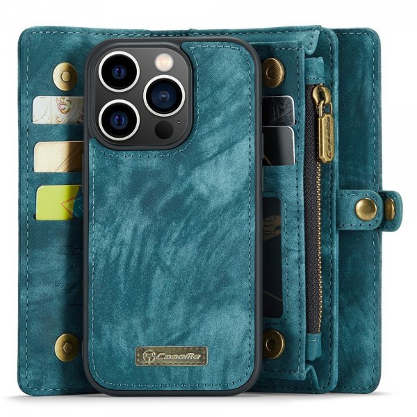 CaseMe iPhone 15 Pro -kotelo 008 Series, irrotettava kuori, petrolinsininen