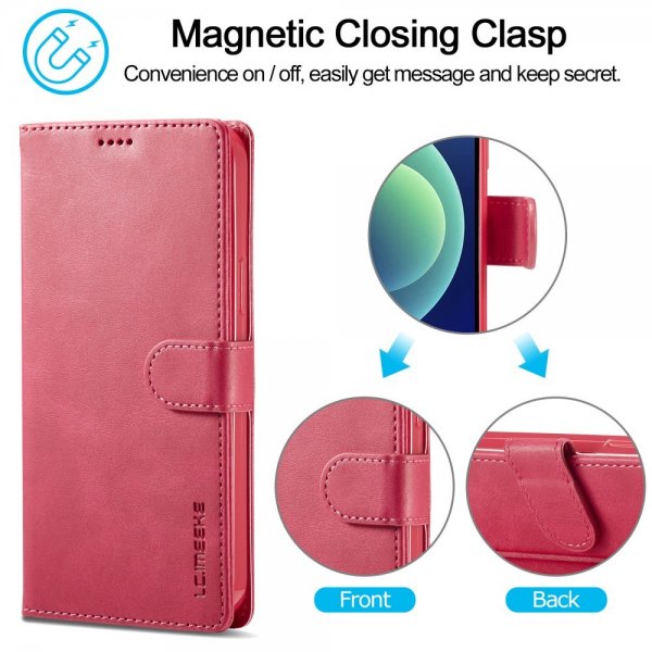 Lc.Imeeke iPhone 15 Pro -suojakuori korttipaikalla ja jalustatoiminnolla magenta