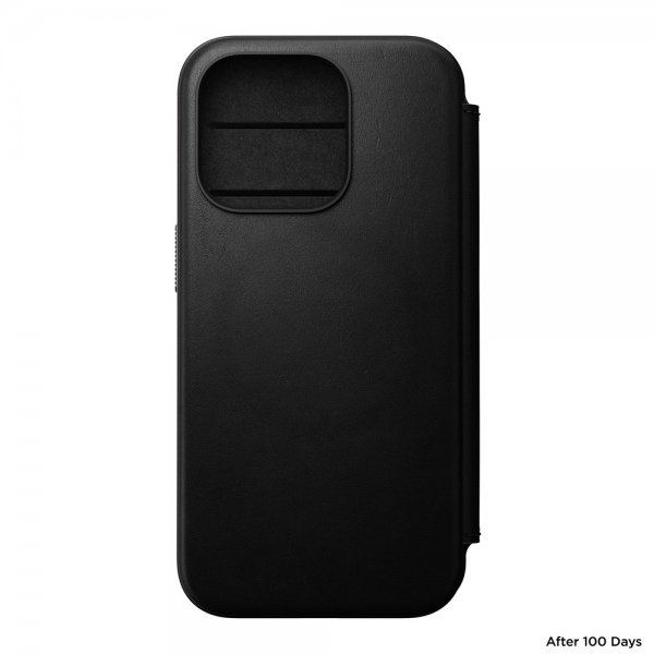 Nomad iPhone 15 Pro -kotelo Modern Leather Folio, musta