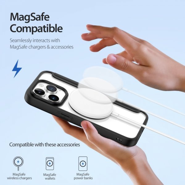 Dux Ducis iPhone 15 Pro Kotelo Skin X Pro Series MagSafe Musta