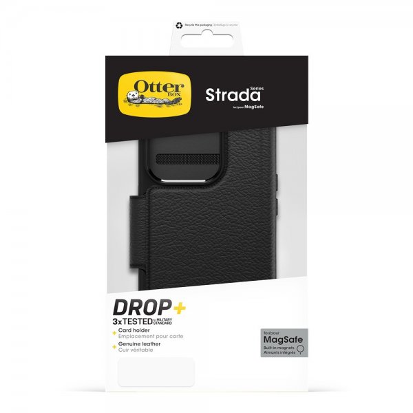 Otterbox iPhone 15 Pro -suojakuori Strada MagSafe Shadow Black