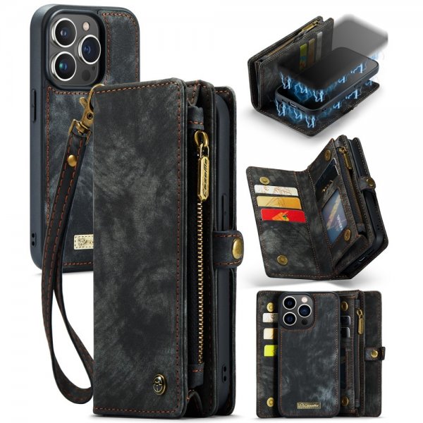 CaseMe iPhone 15 Pro Max Suojakotelo 008 Series Irrotettava Kuori Musta