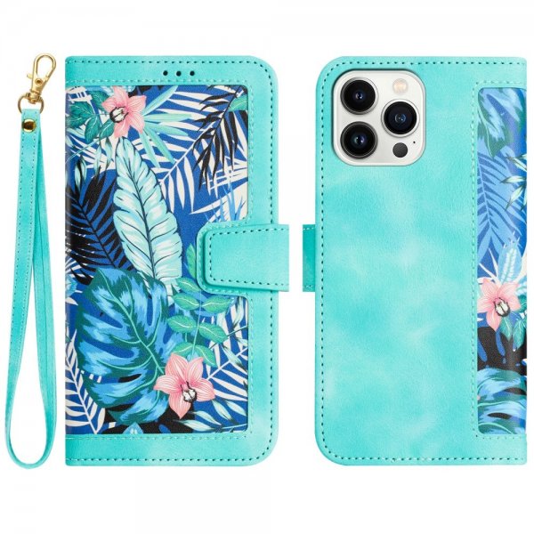 iPhone 15 Pro Max Kuori Kukkakuvio Vihreä