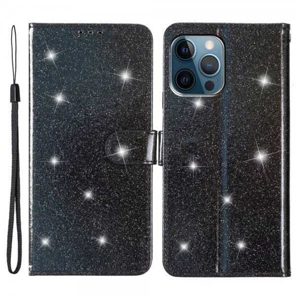 iPhone 15 Pro Max Kuori Glitter Musta