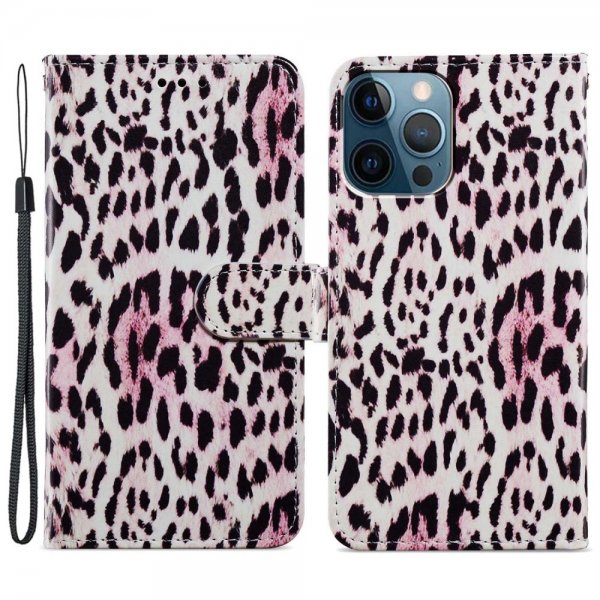 iPhone 15 Pro Max -kotelo, jossa on leopardikuvio