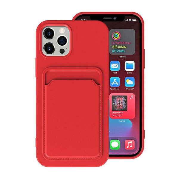 iPhone 15 Pro Max Kuori Korttikotelolla Punainen