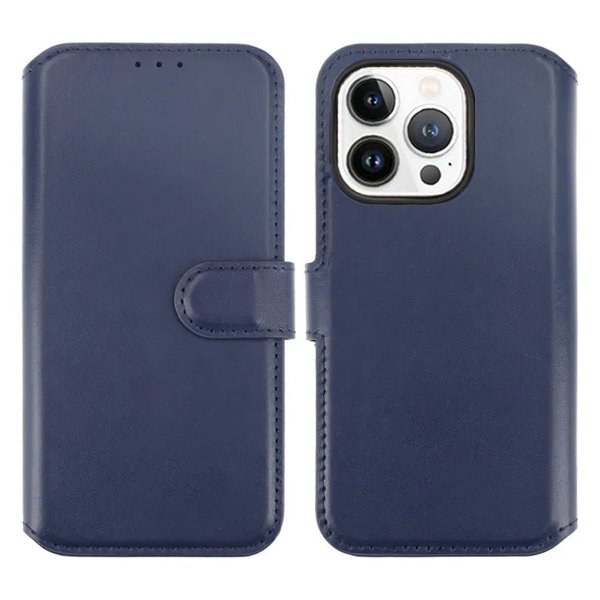 Rvelon iPhone 15 Pro Max -kotelo, aitoa nahkaa, sininen